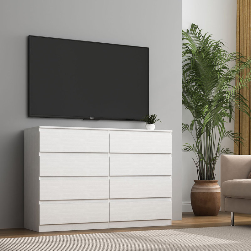 Commode double 8 tiroirs, Blanc