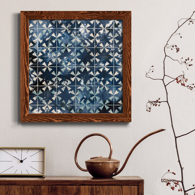 Toile encadrée de qualité supérieure Tile-Dye III - prête à être accrochée, Cadre blanc, H 35,5 po x l 35,5 po x P 1,5 po