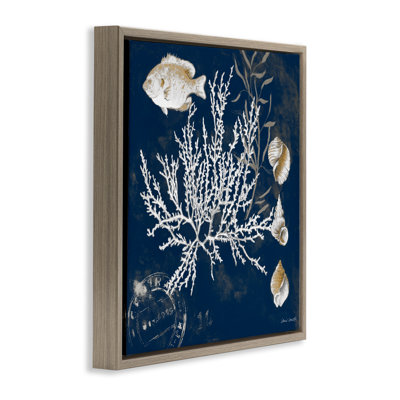 Coral Medley on Blue Floating Frame, design by Lanie Loreth