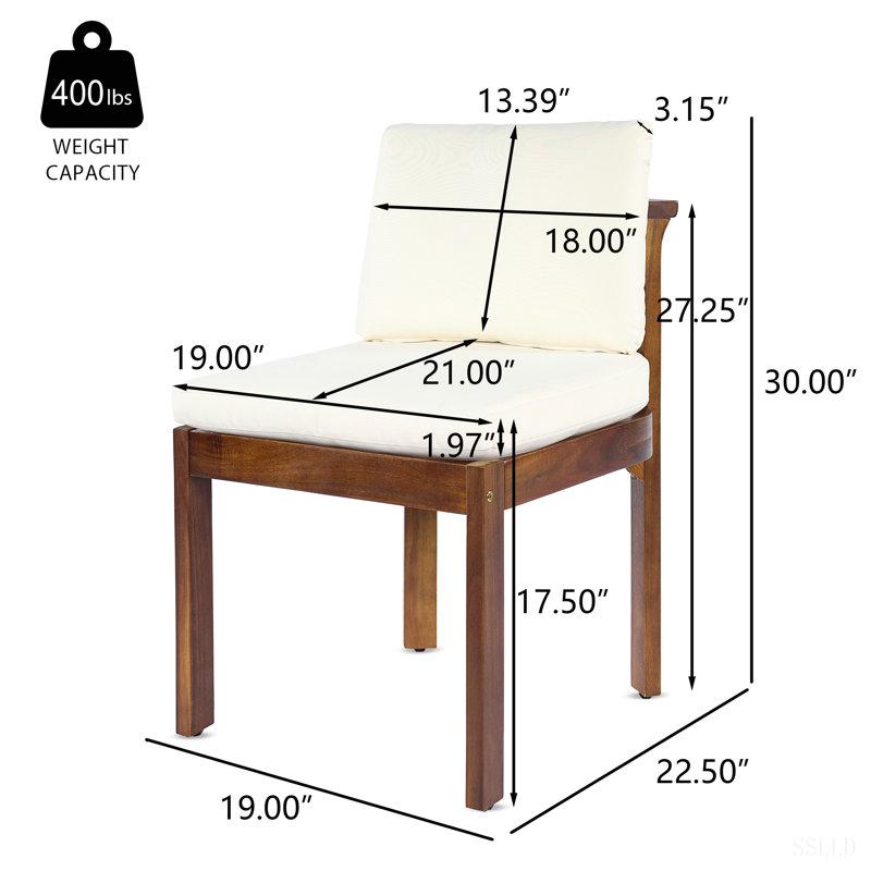 Ensemble de chaises d'extérieur en bois d'acacia