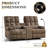 Manual Rocker Reclining Loveseat With Center Console, Plush Cat-proof Fleece Upholstery, Hidden Storage & Charging Ports-2034899
