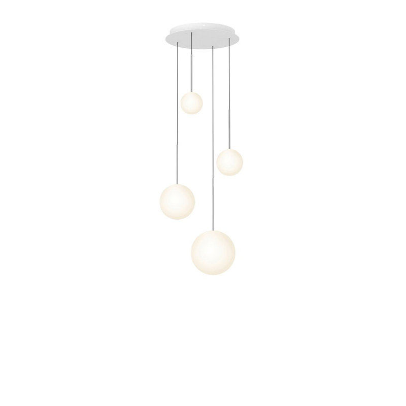 Bola Sphere Pendant Chandelier, Chrome, 110" H x 17" W x 17" D
