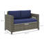 130cm Wide Rectangle Wicker Loveseat with Cushions-39891242