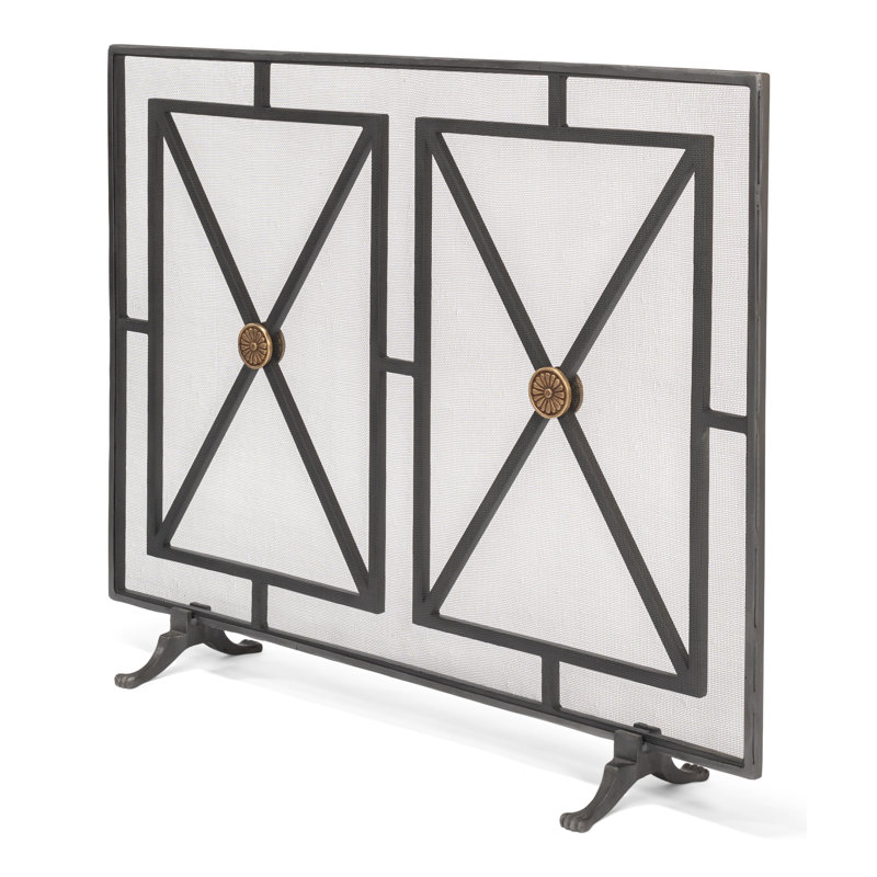 Single Panel Iron Fireplace Screen