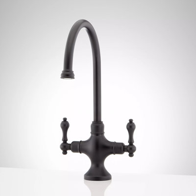 Signature Hardware Isabel Double Handle Single Hole Bar and Kitchen Faucet