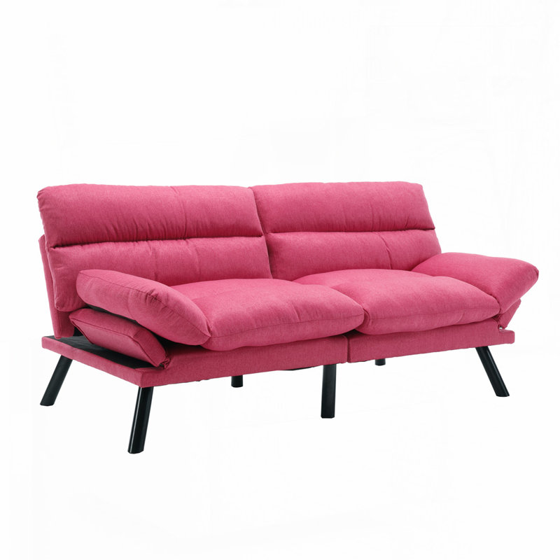 Canapé-lit rembourré convertible, Rose rouge