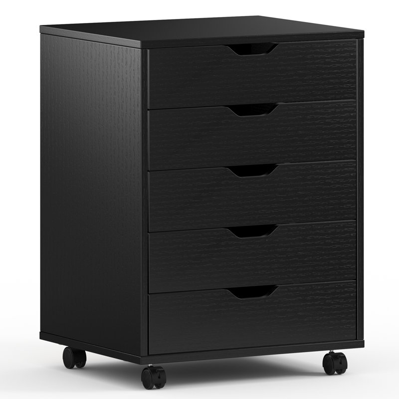 Bhatri 18.74'' Wide 5 -Drawer File Cabinet, Black