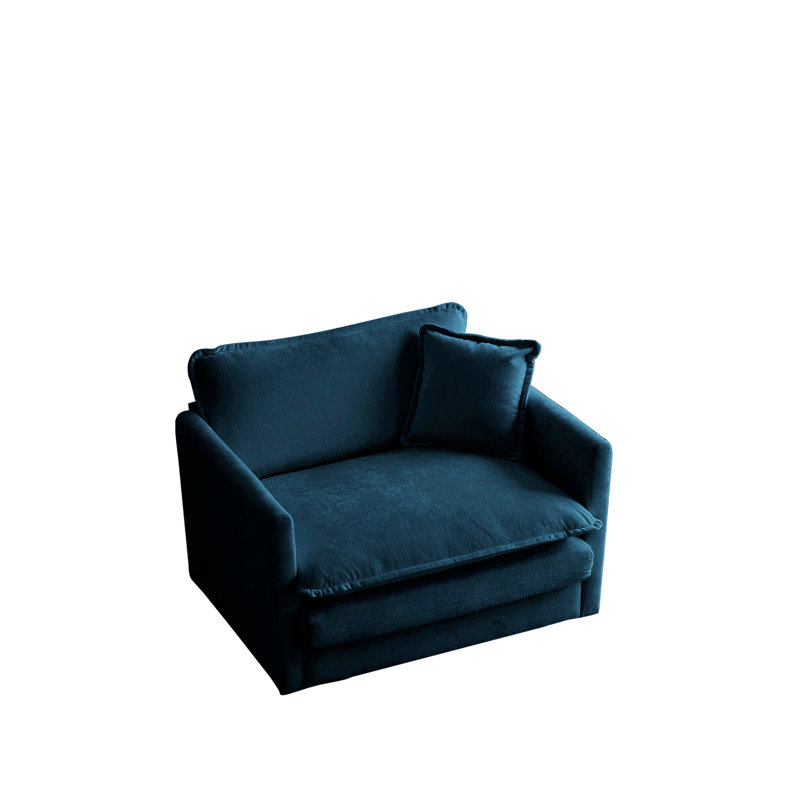 Fauteuil de salon en chenille bleu Comfy
