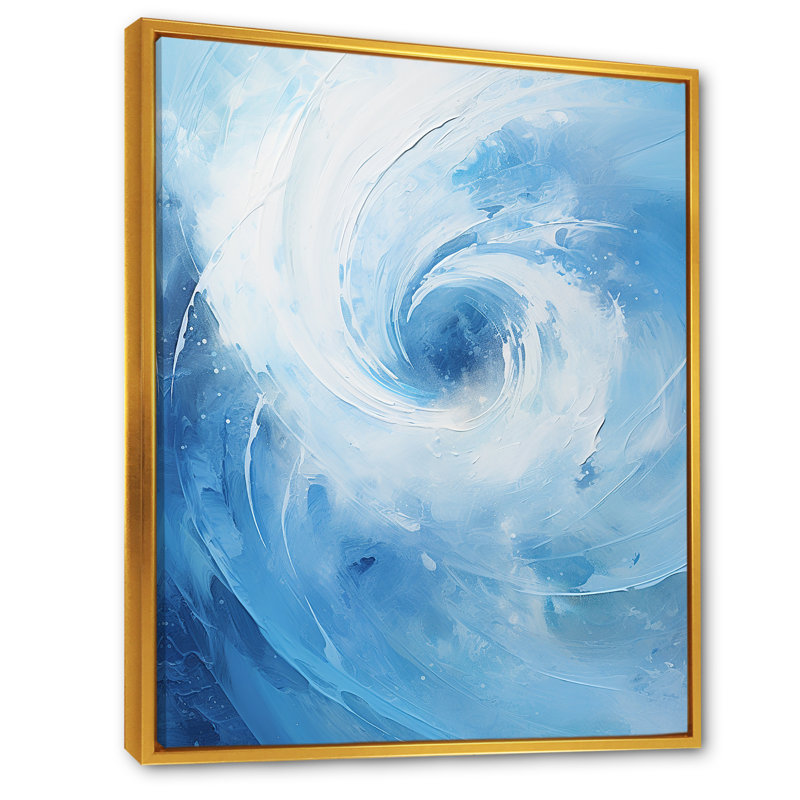 «Blue Swirl Wave Spiral III - Abstract Spirals», art mural sur toile_106185, H 32 po x l 24 po x P 1 po