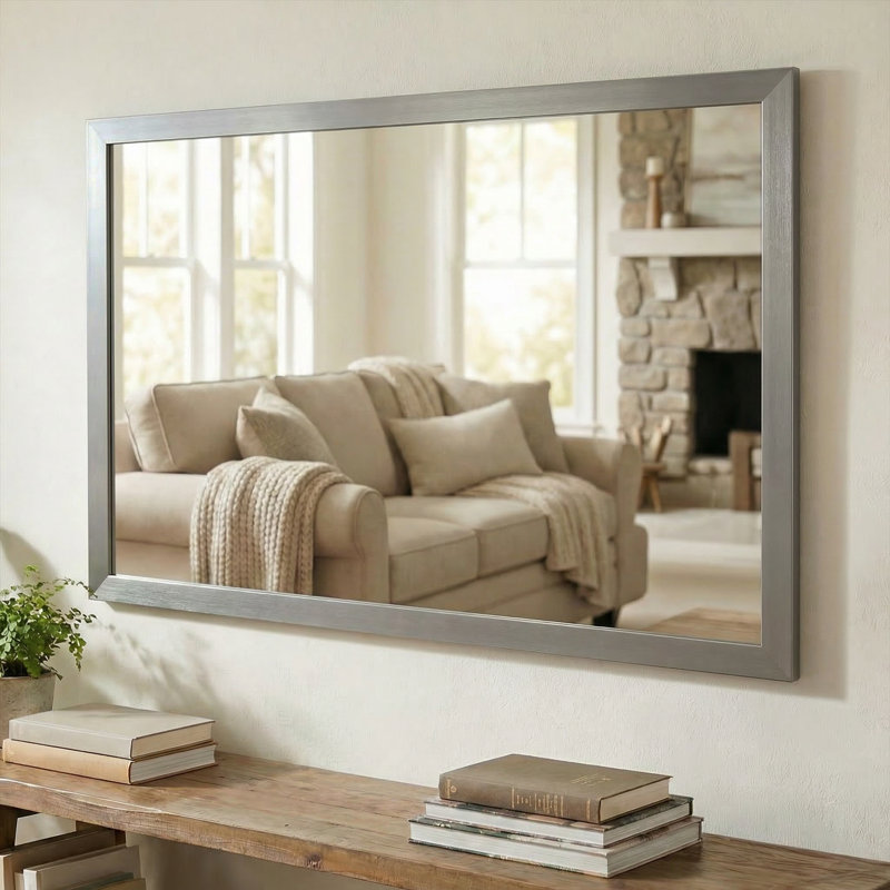 Miroir Meade, Nickel satiné, 32 po x 32 po