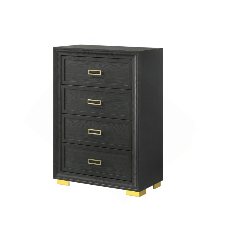 Mobilier de chambre à coucher à 4 tiroirs Glamour
