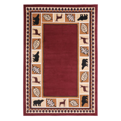 Cabine de dépôt orignal introduisant un tapis rouge/beige/noir touffeté Otsego