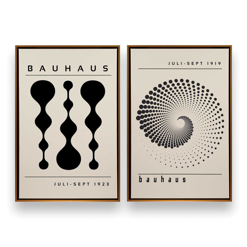 Bauhaus in Motion Duo Canvas Prints, American Maple Floater Framed, 12" H x 16" W x 1.75" D