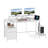  Computer Desk 47 in. with Power Outlets Gaming Desk with Drawer, 2 Monitor Stands, White/Rustic Brown-769535441-769535446