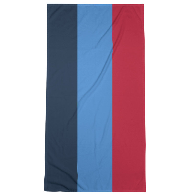 Bath Towel, Navy Blue/Blue/Red
