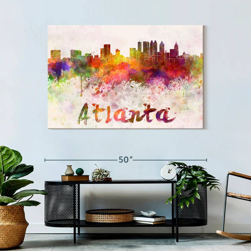 Atlanta Skyline Colors Canvas Print, 32" H x 48" W x 1.25" D