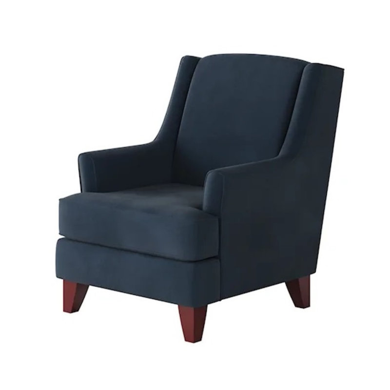Venton 32" W Wingback Chair, Bella Midnight Polyester