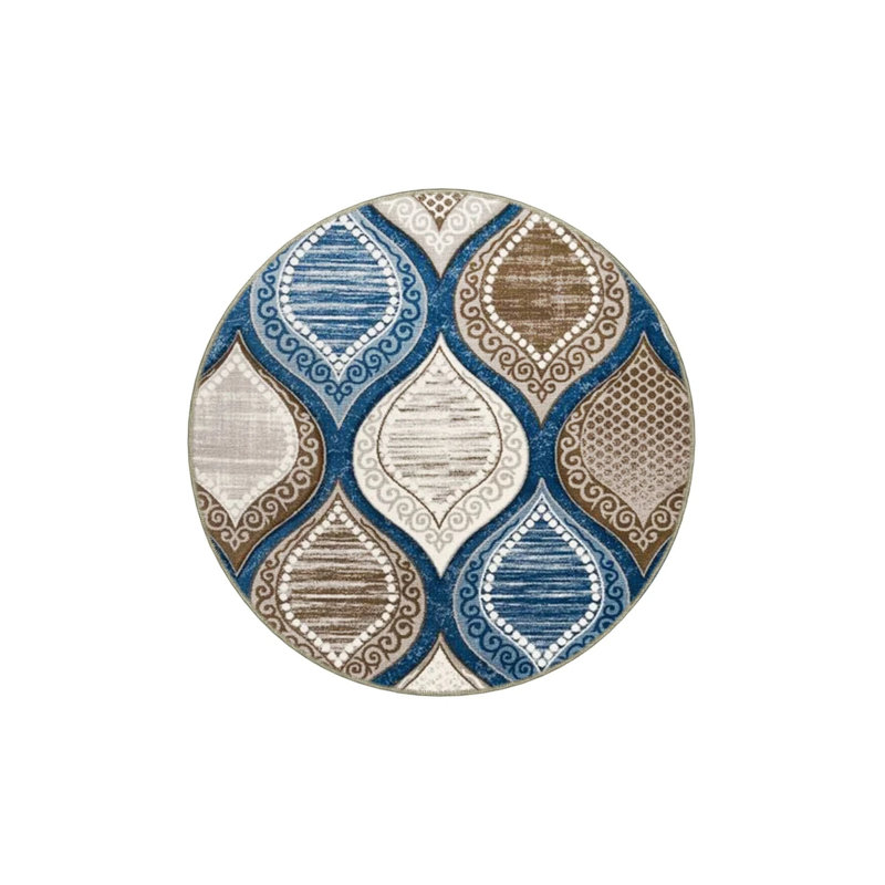 Tapis intérieur / extérieur bleu Asha, Rectangle de 5 pi x 8 pi