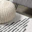Tapis blanc / gris à poils longs à rayures géométriques Collenn-1627415356