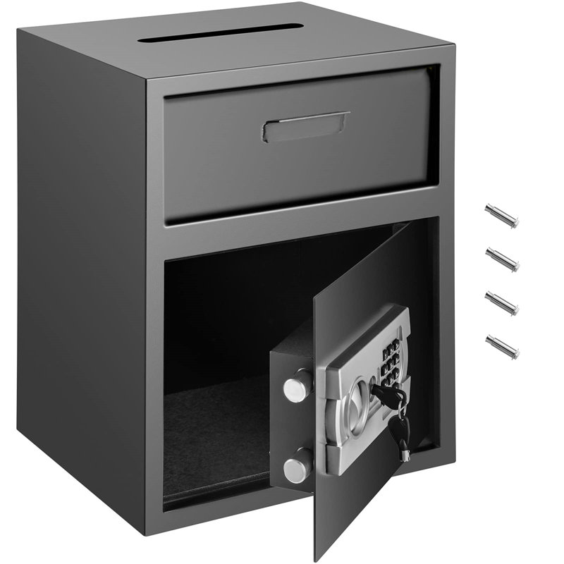 Black Carbon Steel Digital Depository Safe with Deposit Slot