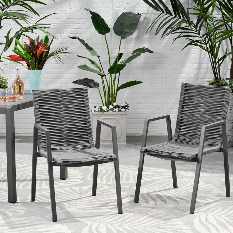 Chaises de table à manger pour patio, Gris