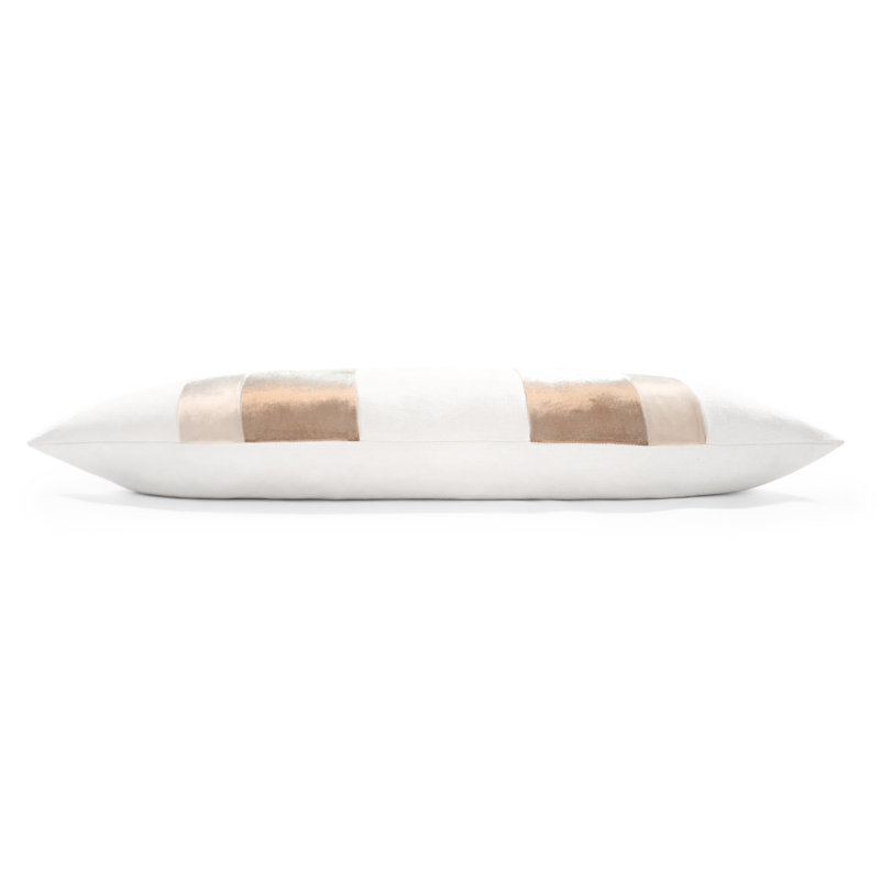 Stripe Lumbar Pillow Cover & Insert, 16" x 36", Latte