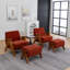 Upholstered Armchair with Footstool-311584150