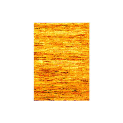 2'x3' Gold Colour Hand Knotted Plain Solid Design Pure Sari Silk Mat Rug G76105