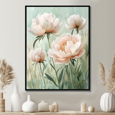 Henriques, campagne, pivoines, pastorale II, impression sur toile encadrée