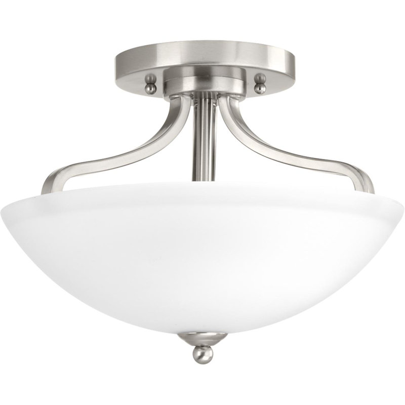 Van Reipen Glass Semi Flush Mount, Brushed Nickel