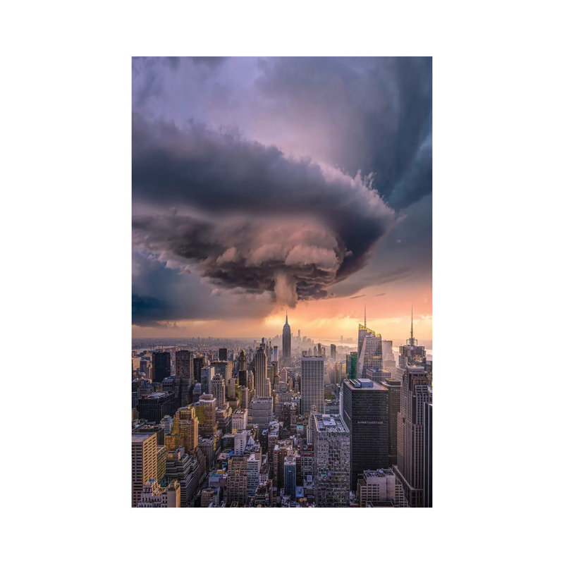 NYC Swirls par - Toile tendue, H 18 po x l 12 po x 1,5 po