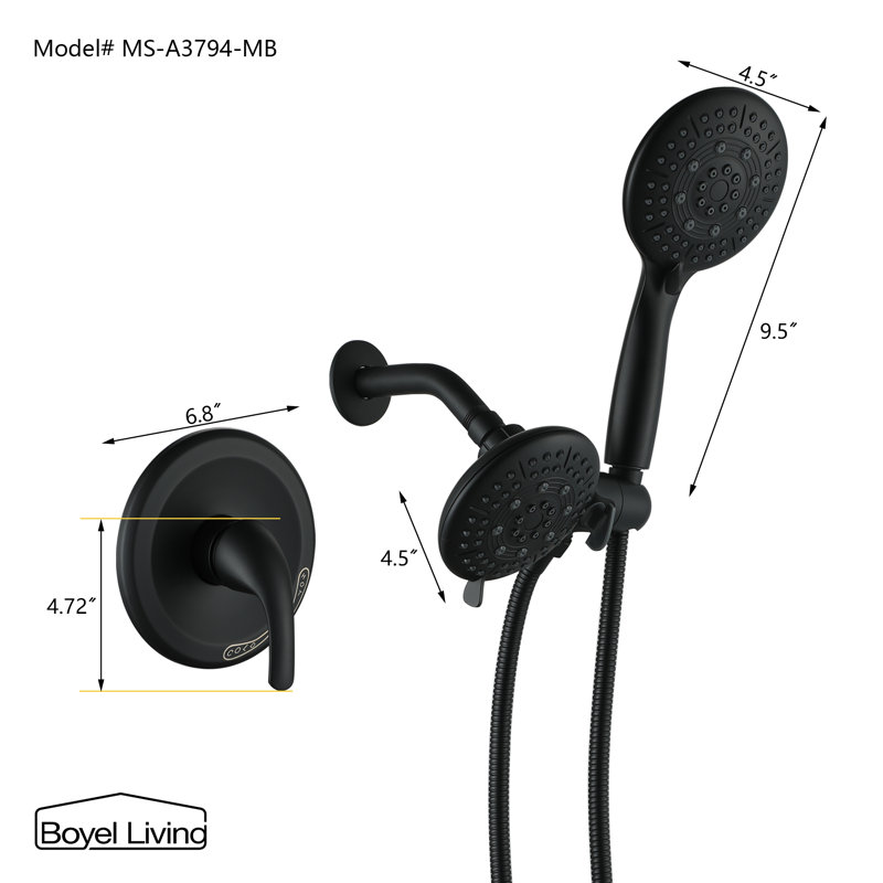 Boyel Living Massage/Jet 1.8 GPM GPM, Matte Black