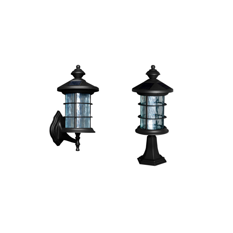 Black Low Voltage Solar Powered Integrated LED Metal Fence Post Cap Light 8 In. X 8 In.
