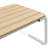Rectangular Coffee Table with Slat Top & Aluminum Sled Base
