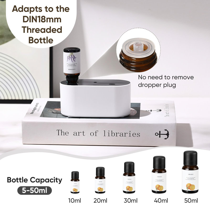 Waterless Diffuser For Essential Oil, Scent Air Aromatherapy Diffuser, Mini Portable Aroma Diffusers With 3 Mist Modes, Cycle Start, For 160 Sq.Ft Room Home Office Bedroom
