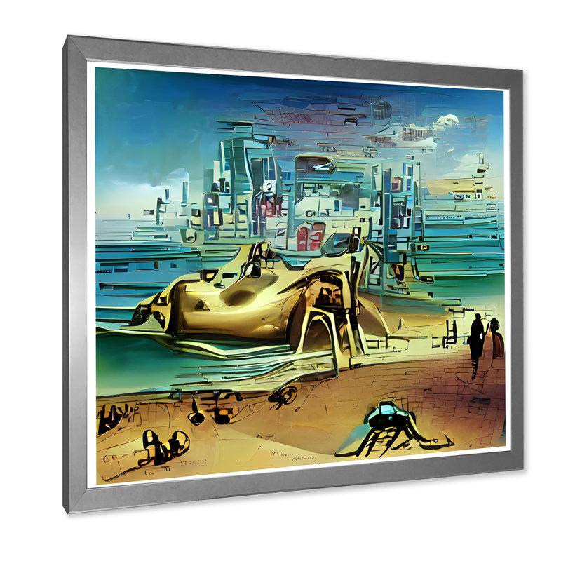 Jeu vidéo Infinite Cyberpunk Beaches II - Toile industrielle, H 36 po x l 36 po x P 1,5 po, Cadre photo argenté