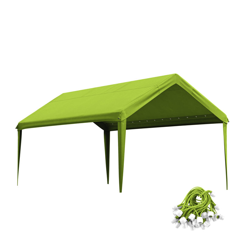 Housse de remplacement pour auvent 10 x 20 pi, abri d'auto seulement (cadre non inclus), Vert feuille