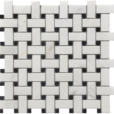 Basket Weave Marble Mos 12x12