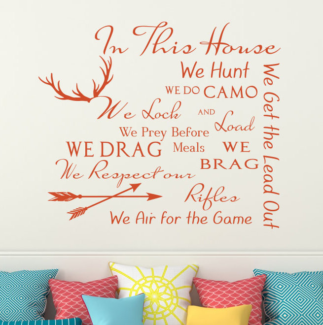 Décalcomanie murale citation règles maison family, Orange