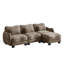 Canapé modulaire en chenille de 101,1 po avec méridienne et canapé 3 places avec 3 coussins décoratifs pour le salon
