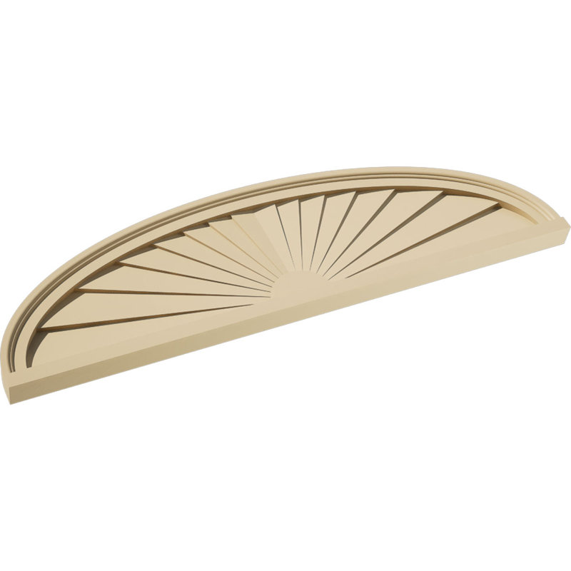 Fronton en uréthane Elliptical Signature, brun clair apprêté, 40 po x 11 po x 2 po, Aucune, Rayons de soleil