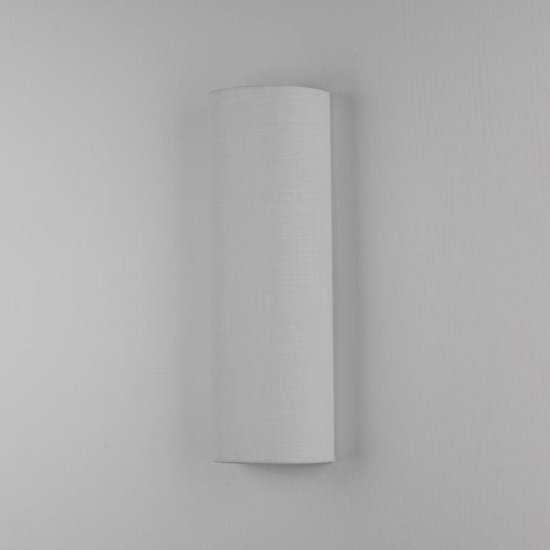 Fabric LED Flush Mounted Sconce, White Linen