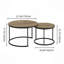 Table,Nesting Coffee Table Set Of 2, 27.6Inch Round Coffee Table Industrial Wood Finish With Sturdy Metal Frame,  End Table Side Tables For Living Room Bedroom Balcony Yard