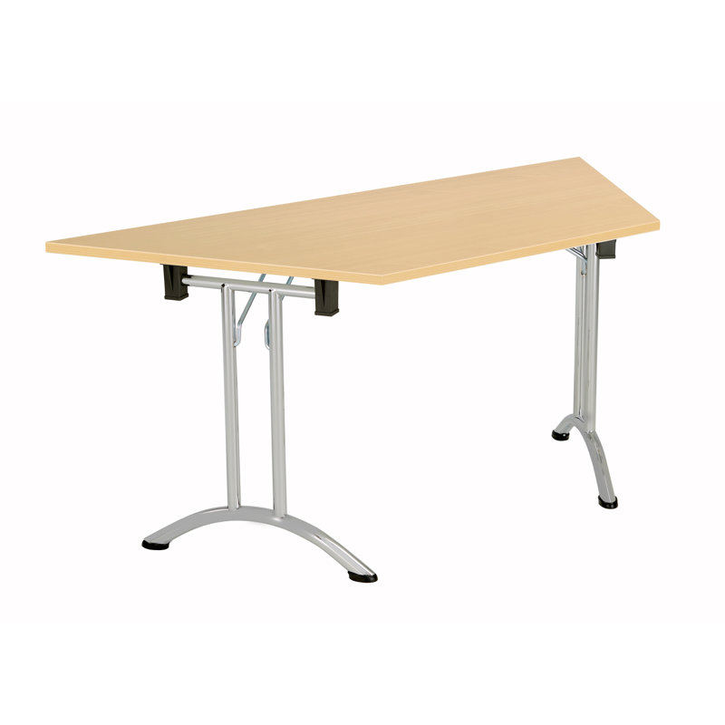 Buariki Trapezoid 3 Person 160cm L Modular Training Table, Oak, Silver