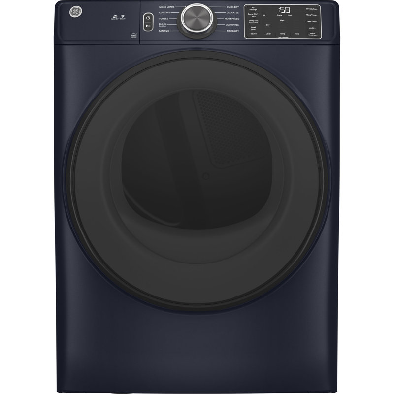GE 7.8 Cubic Feet Smart Electric Stackable Dryer, Sapphire Blue