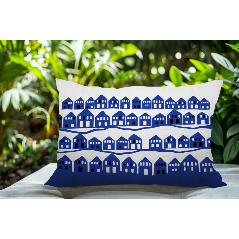 Coussin rectangulaire intérieur / extérieur Amiro, Marine, Rectangle H 18 po x l 25 po