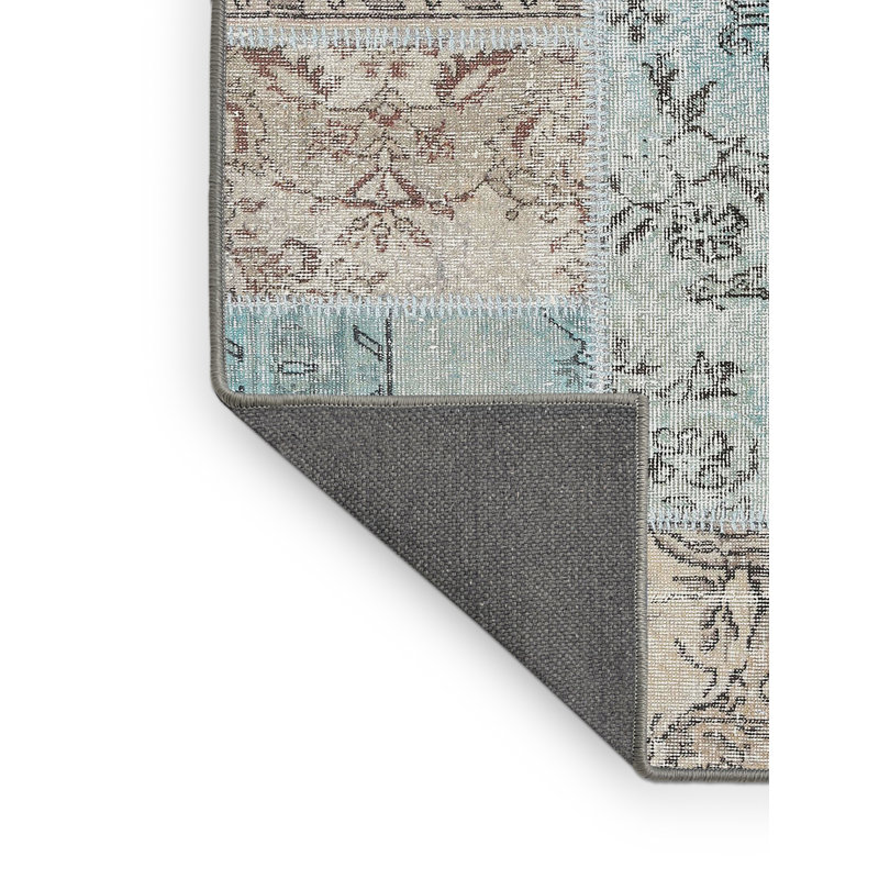 Beige/bleu/Tapis décoratif crème, Rectangle 2 pi x 3 pi