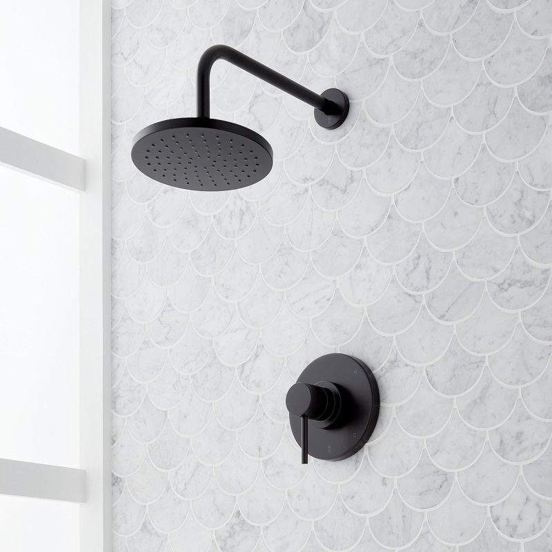Ensemble de douche à pression équilibrée Lexia, Noir mat