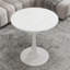 Table de salle à manger ronde en marbre blanc doux pour 2 à 4 personnes, style Mid-Century moderne