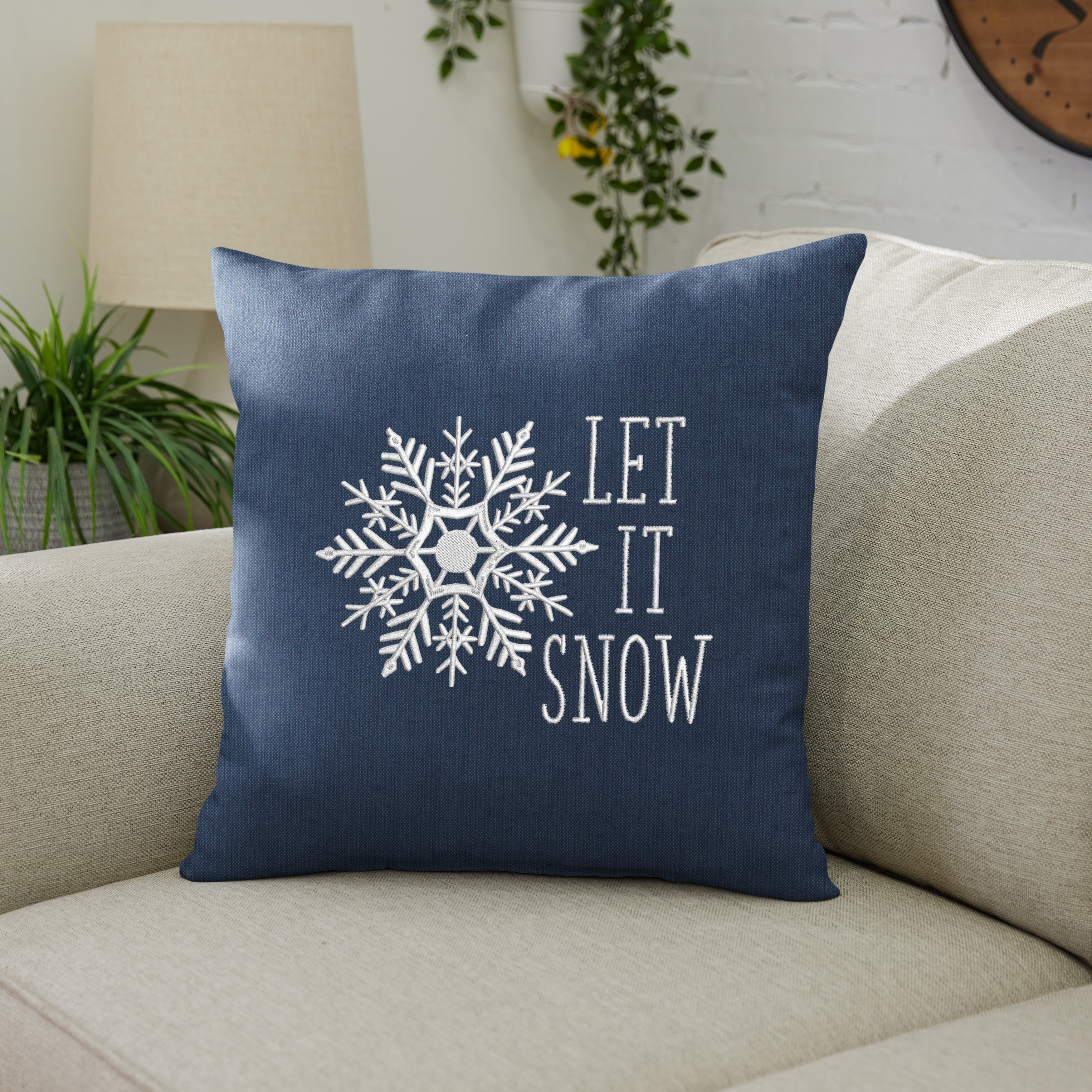 Mozaic Company Let It Snow Outdoor Square Pillow Cover & Insert & Reviews | Wayfair